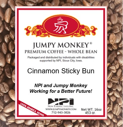 Cinnamon Sticky Bun - warm, spiced, cinnamon - Jumpy Monkey® Coffee