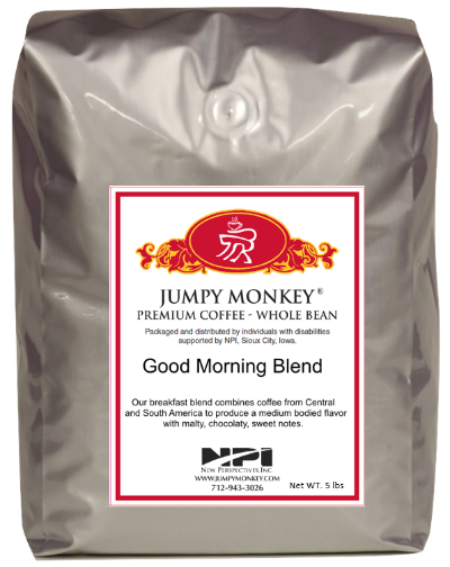 Good Morning Blend - medium body, sweet notes - Jumpy Monkey® Coffee