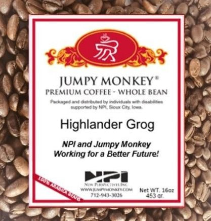 Highlander - smooth butterscotch flavor - Jumpy Monkey® Coffee