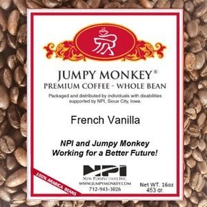 French Vanilla -  rich, buttery vanilla - Jumpy Monkey® Coffee