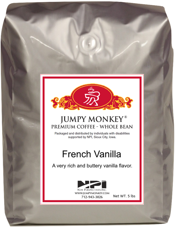 French Vanilla -  rich, buttery vanilla - Jumpy Monkey® Coffee