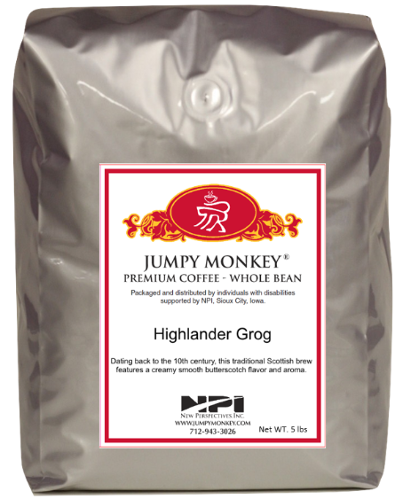 Highlander - smooth butterscotch flavor - Jumpy Monkey® Coffee