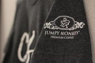 Jumpy Monkey T-Shirt - Short Sleeve, Jersey Knit Fabric - Jumpy Monkey® Coffee